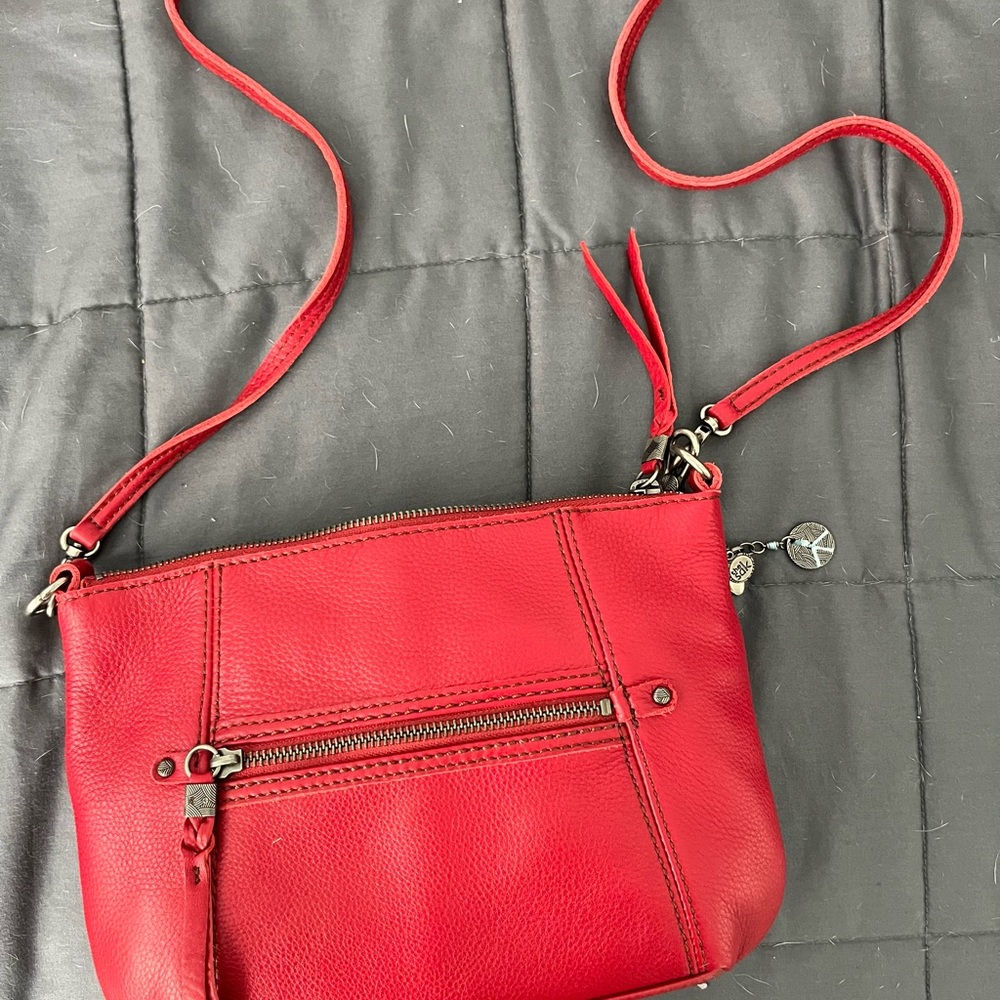 The Sak red leather crossbody bag.